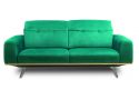 3 Seater Sofa Leather/Fabric With Metal Legs and Adjustable Headrest - Astro